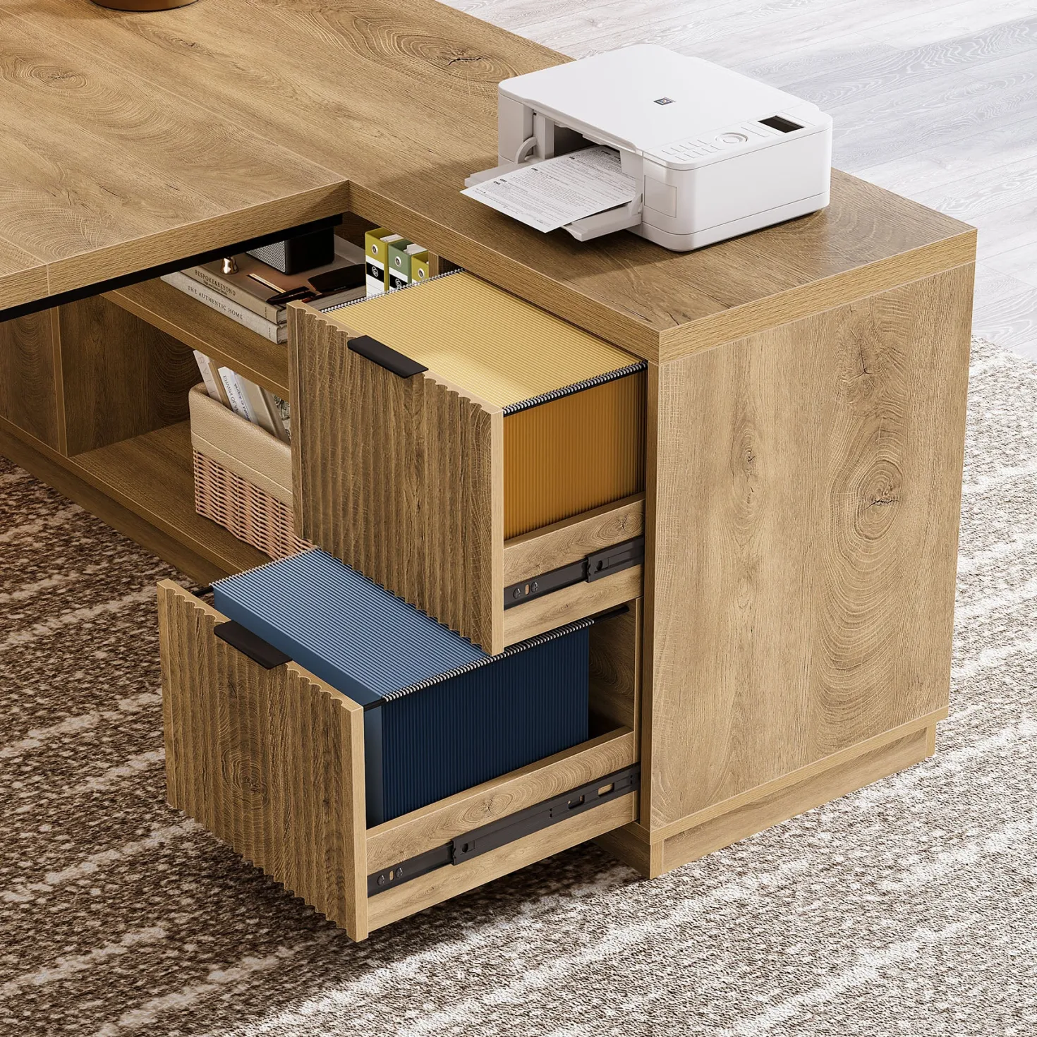 78" L Shaped Executive Desk, Corner Computer Desk Home Office Desk