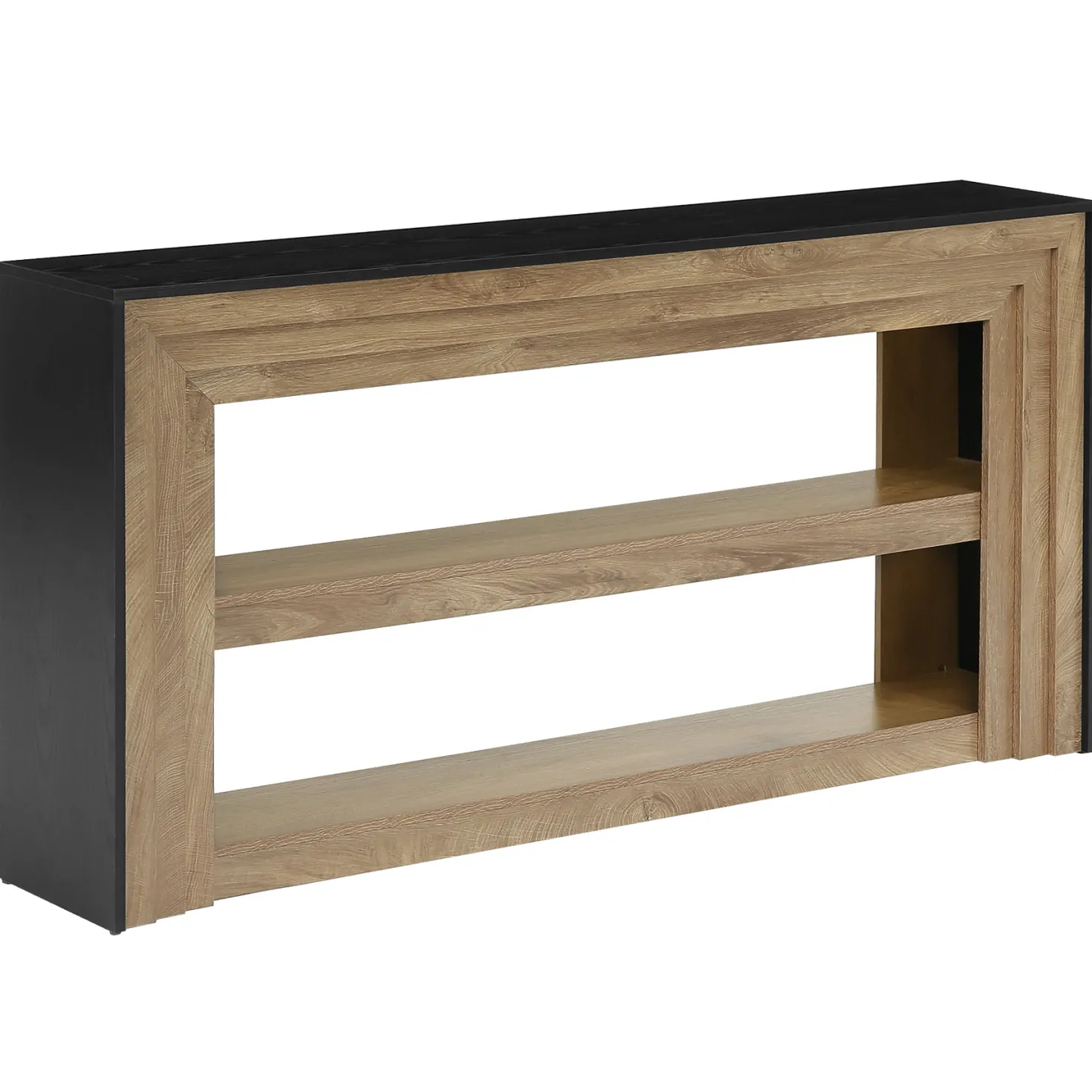 63" Long Console Table, Farmhouse 3-Tier Entryway Table with Storage for Hallway