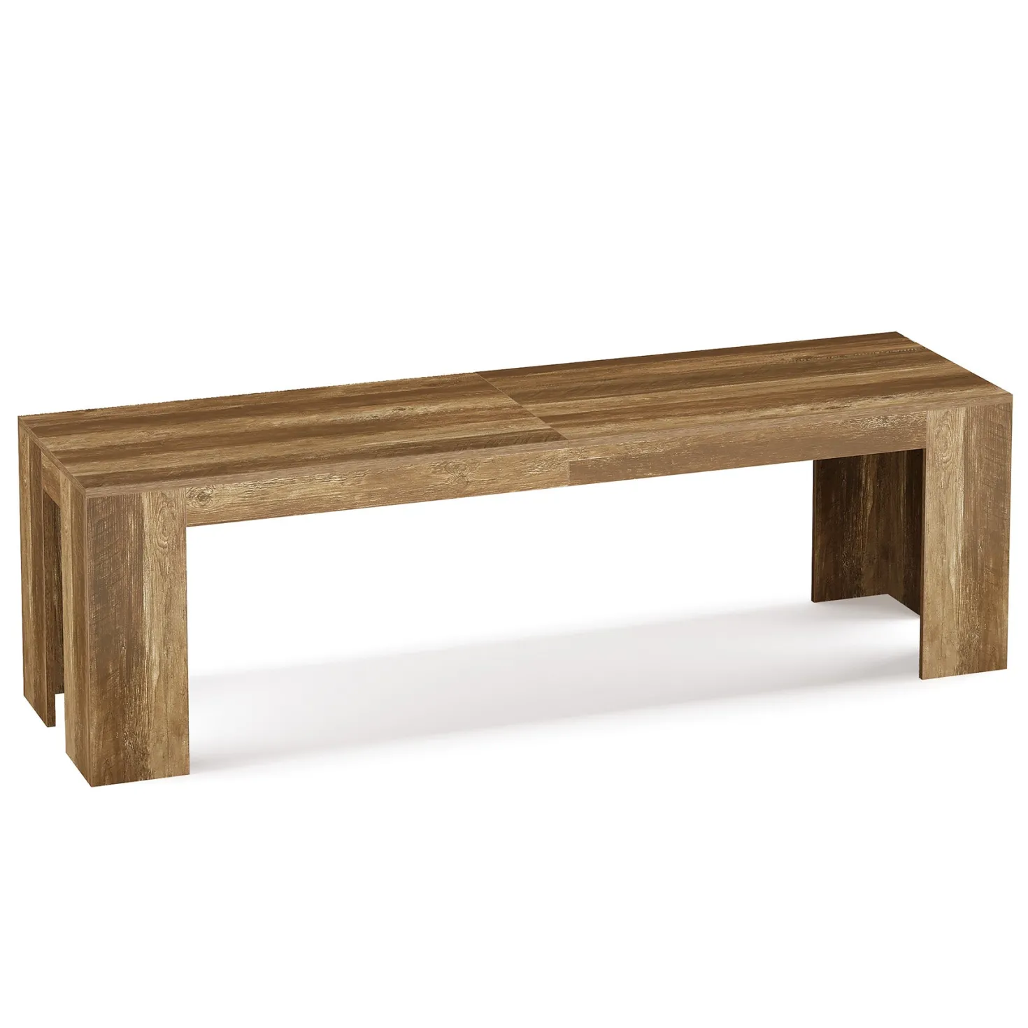 86.6" Long Dining Table, Rectangular Kitchen Table with Sturdy Legs for 6-8 People