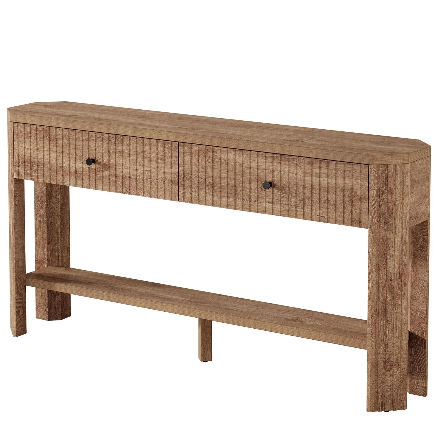 59" Narrow Console Table with 2 Drawers, Entryway Sofa Table with Storage Shelf for Hallway & Living Room
