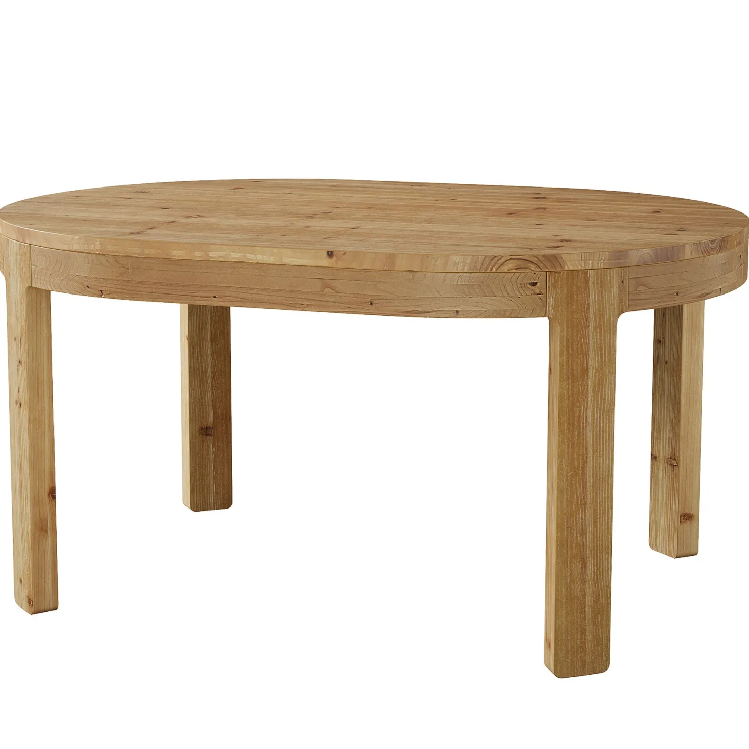 55" Oval Dining Table, Solid Wood Kitchen Dinner Table for 4 People
