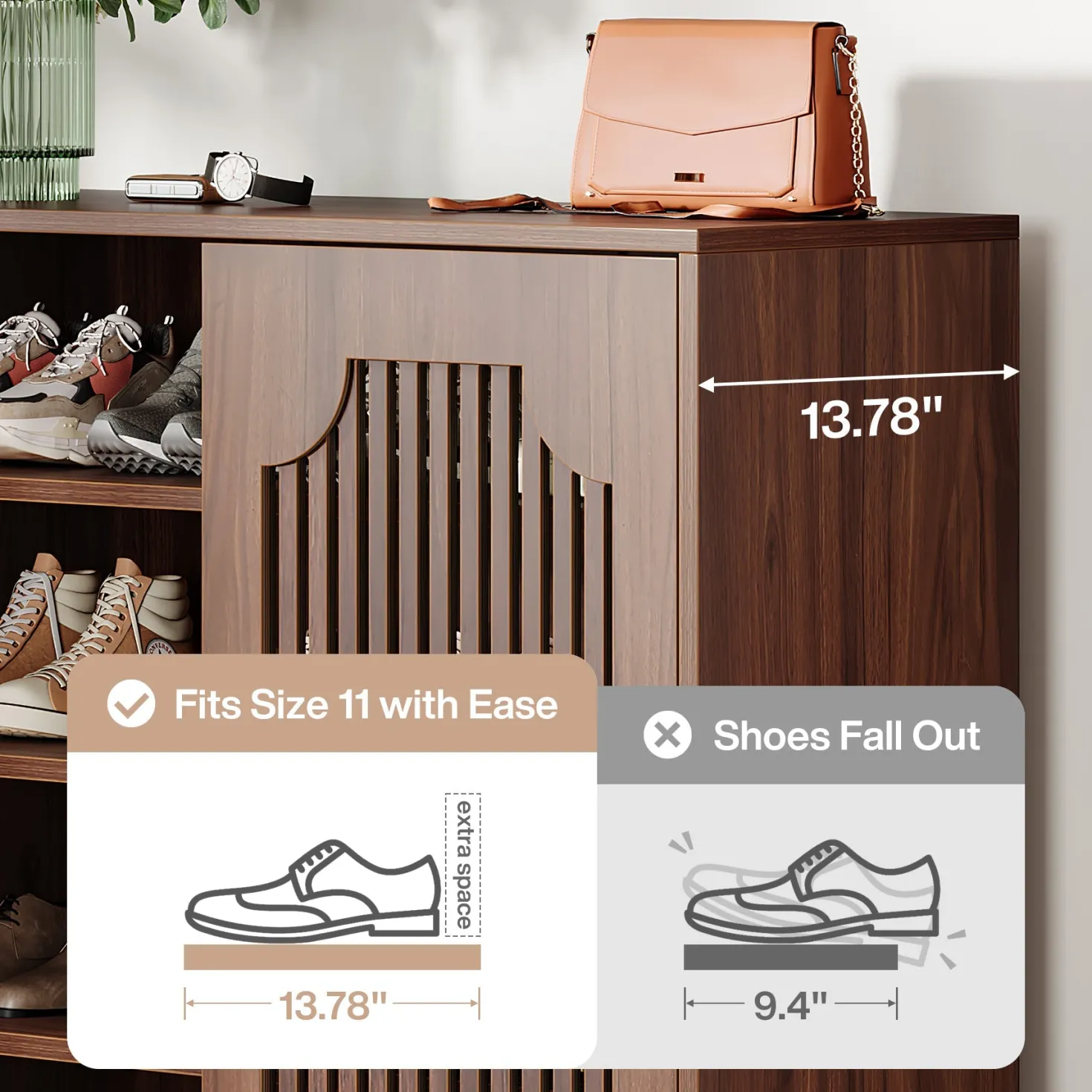 20 Pairs Shoe Cabinet, 6-Tier Shoe Storage Organizer with Adjustable Shelves