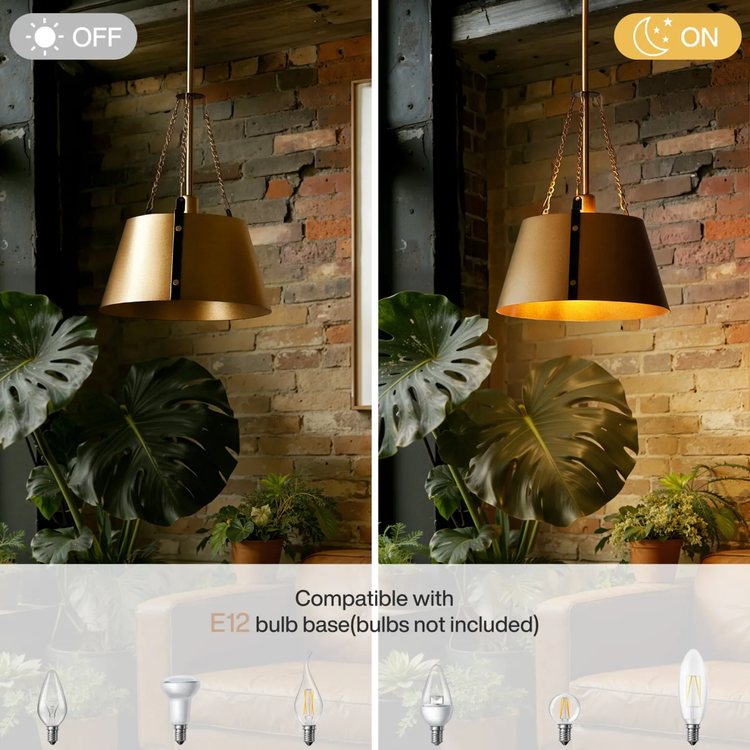 11.6" Pendant Lights, 1-Light Industrial Drum Chandelier with Adjustable Height