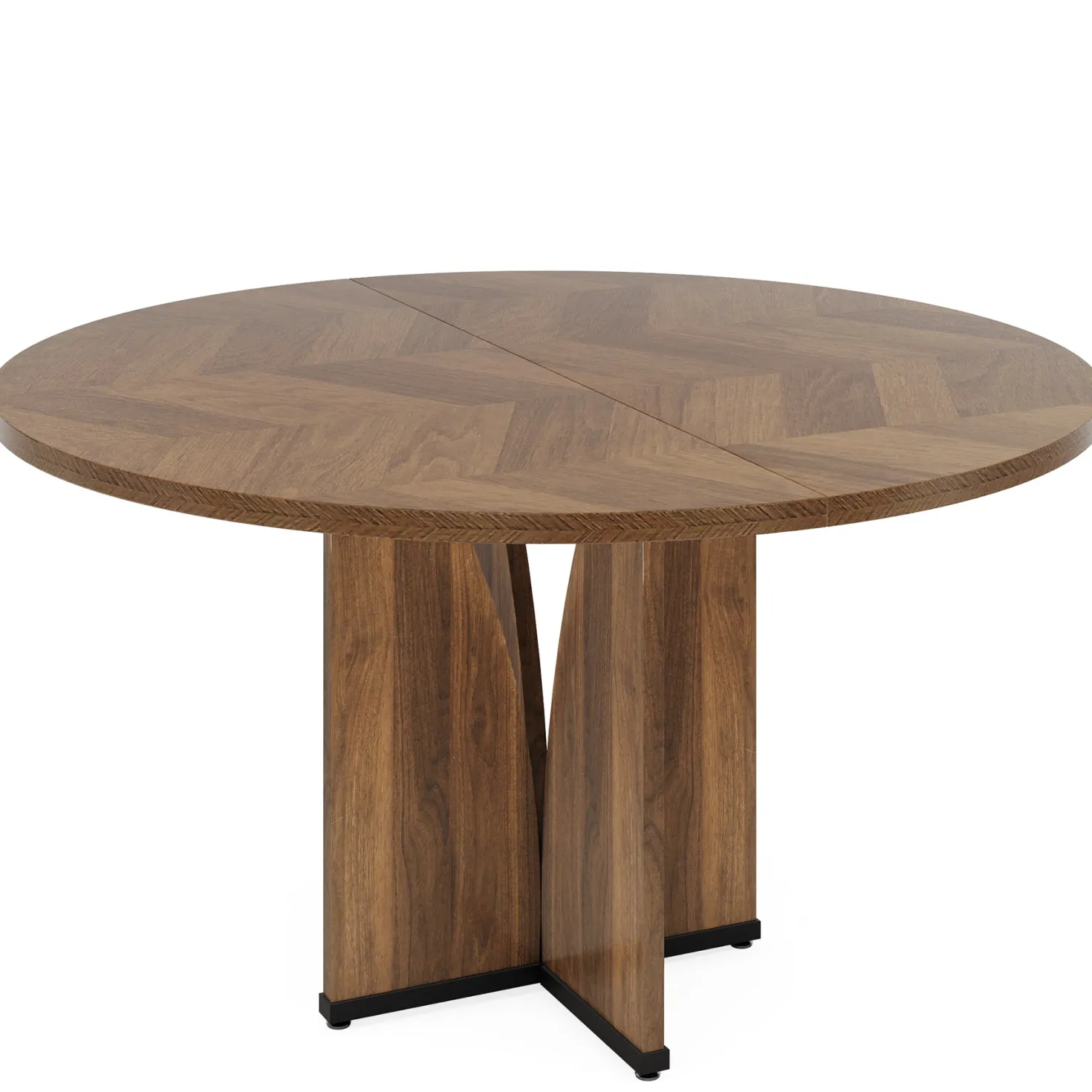 39" Round Conference Table for 4, Modern Meeting Table with Sturdy Base