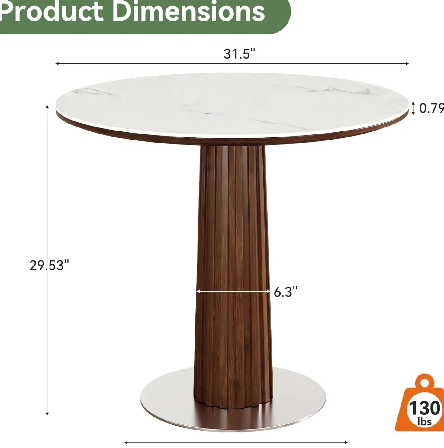31.5" Round Conference Table, Modern Small Meeting Room Table for 2-4 People for Office