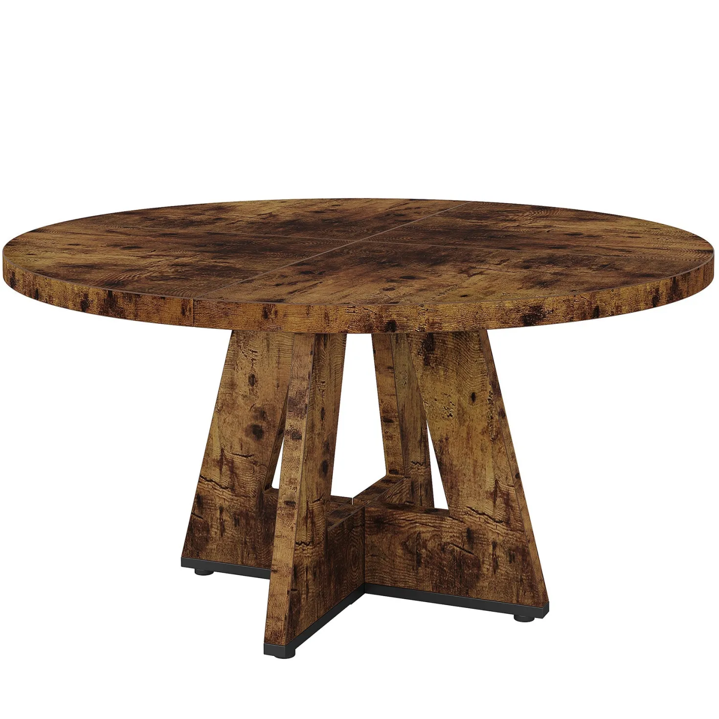 47" Round Dining Table for 4-6, Farmhouse Kitchen Table Table for Dining Room