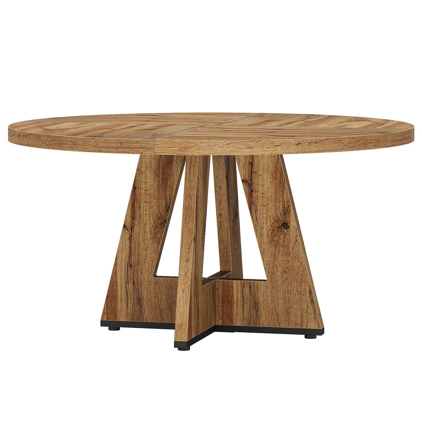 47" Round Dining Table for 4-6, Farmhouse Kitchen Table Table for Dining Room