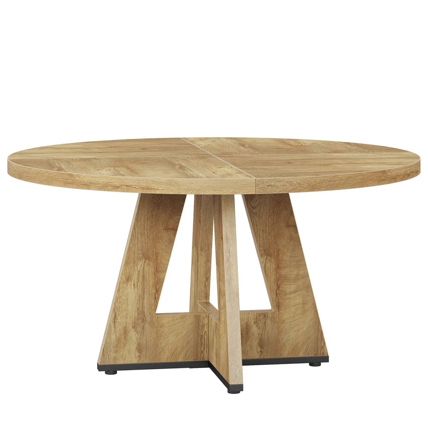 47" Round Dining Table for 4-6, Farmhouse Kitchen Table Table for Dining Room