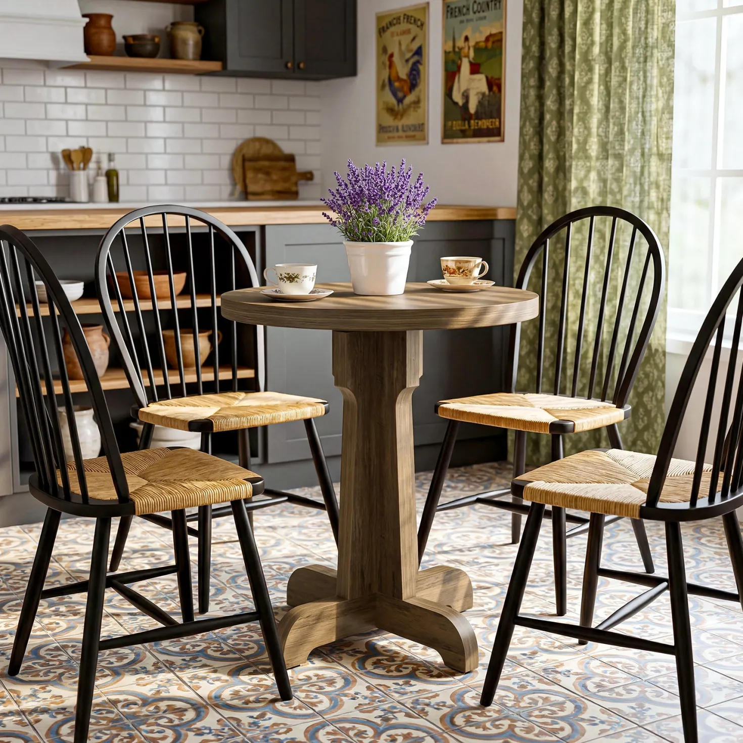 23.6" Round Dining Table, Modern Commercial Dinner Table for 2 People