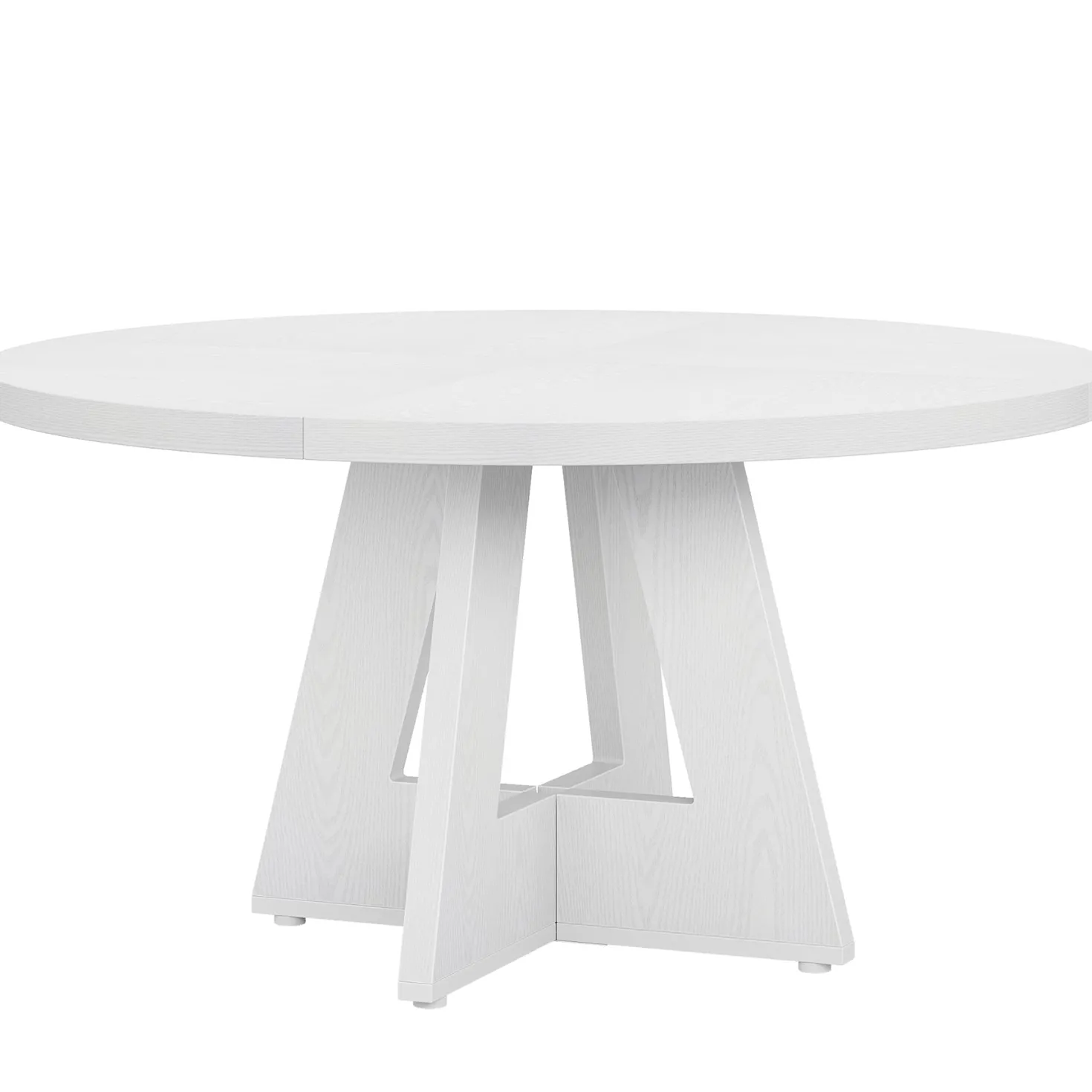47" Round Farmhouse Dining Table for 4 People, Rustic Dining Room Table