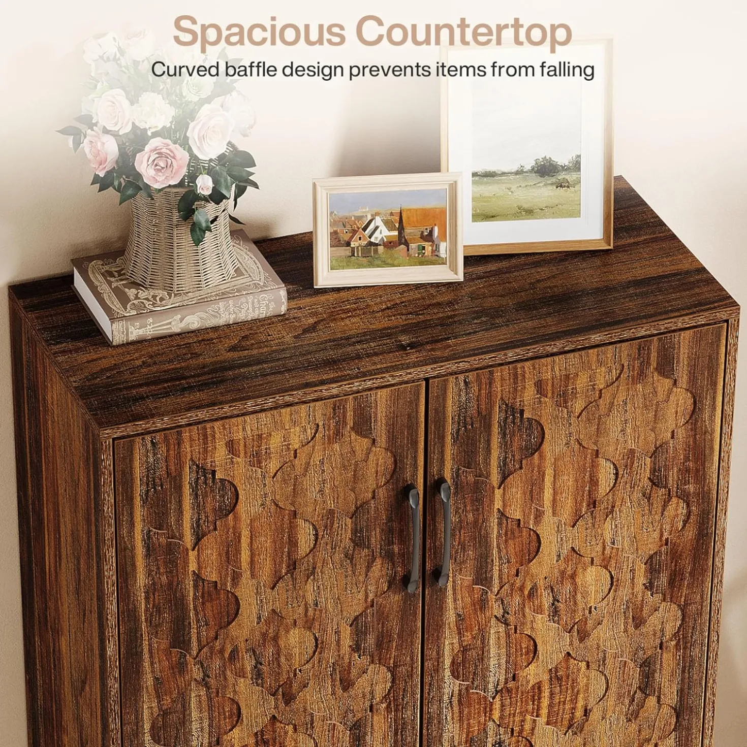 31.5" Shoe Cabinet, 6-Tier Shoe Rack Storage Cabinet with Adjustable Shelves