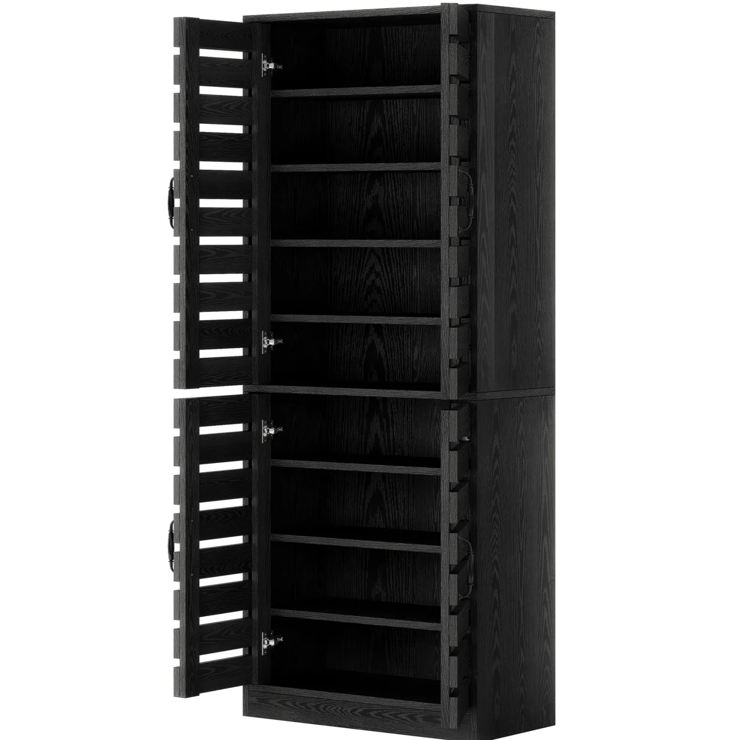 70.8" Shoe Cabinet, 9-Tier Vertical Shoe Rack with Shutter Doors