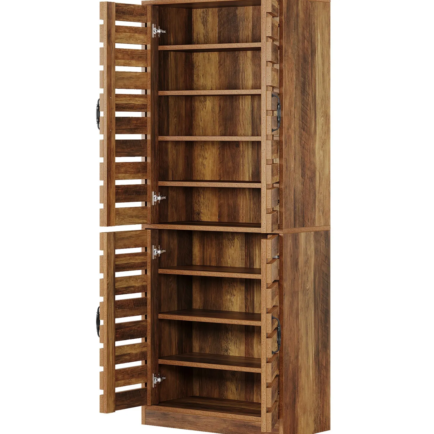 70.8" Shoe Cabinet, 9-Tier Vertical Shoe Rack with Shutter Doors