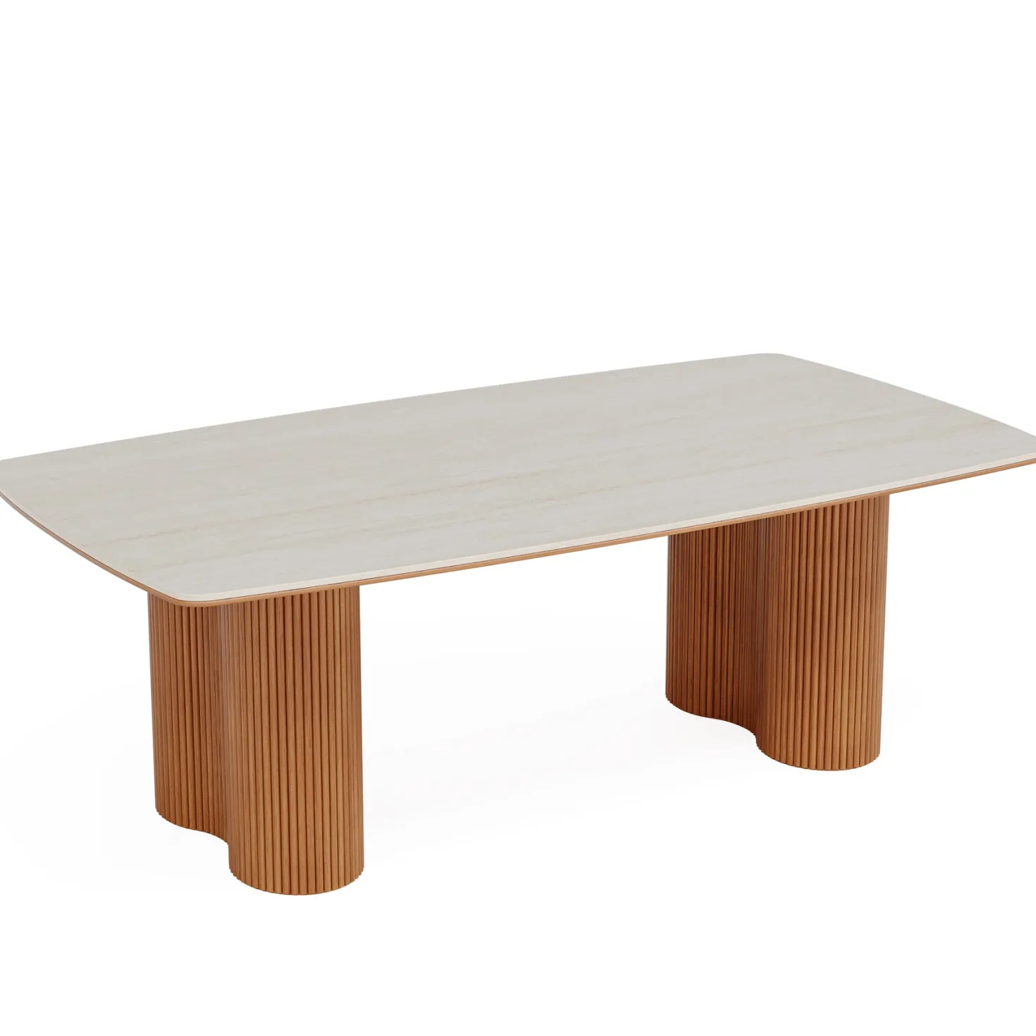 78.7" Sintered Stone Dining Table for 8 with Solid Wood Legs