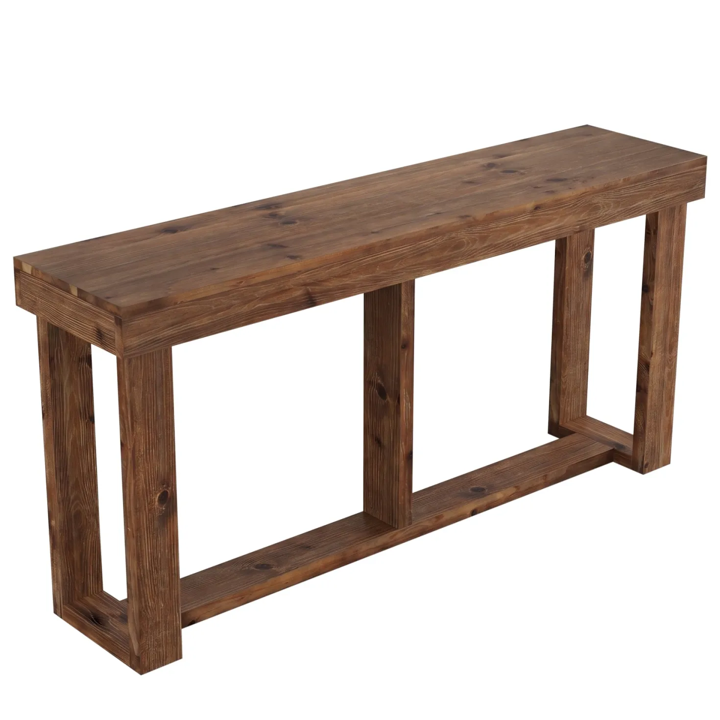 63" Solid Wood Console Table, Farmhouse Sofa Entryway Table for Living Room