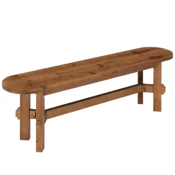 55" Solid Wood Entryway Bench, Shoe Storage Bench for Hallway & Living Room