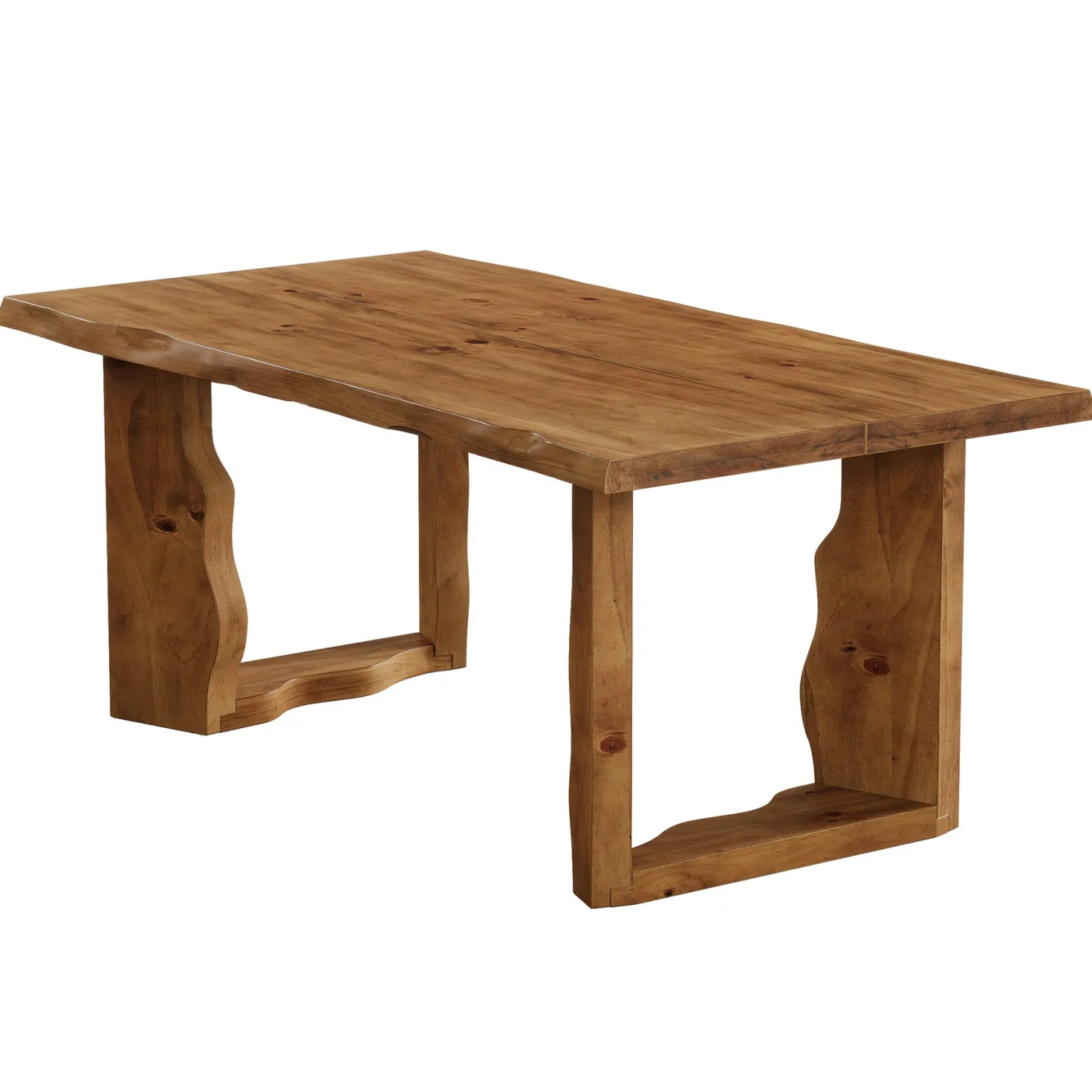 63" Solid Wood Live Edge Executive Desk, Rustic Farmhouse Computer Desk for Home Office or Studio Workspace