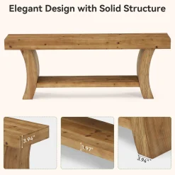 63" Solid Wood TV Stand, Entertainment Center for Up to 70" TVs