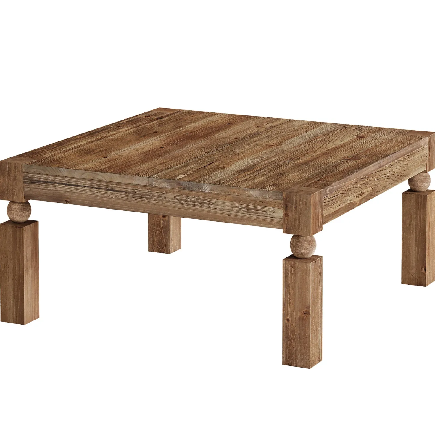 39" Square Coffee Table, Farmhouse Wood Accent Center Table with Sturdy Legs