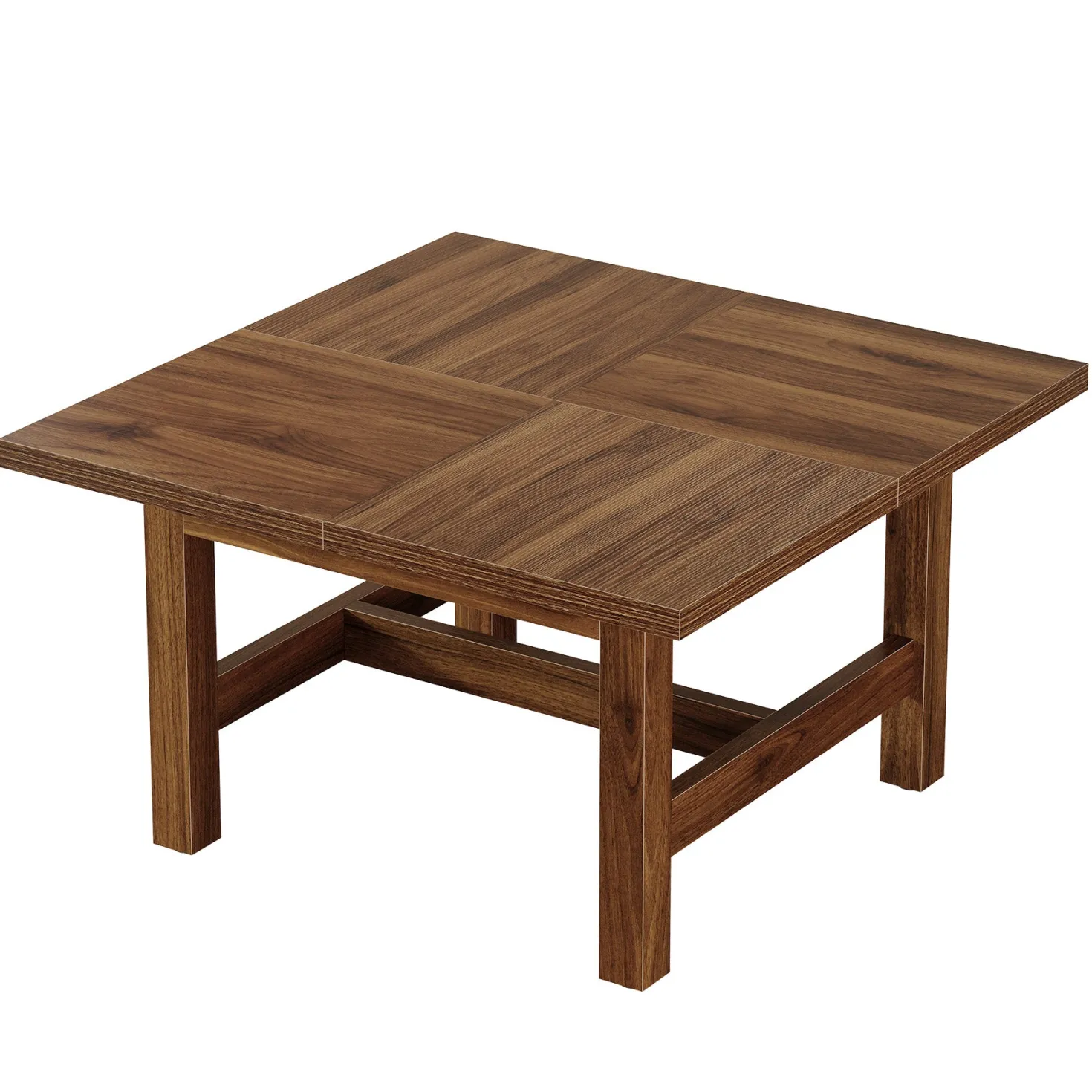 31" Square Coffee Table, Wooden Farmhouse Center Table with Sturdy Legs