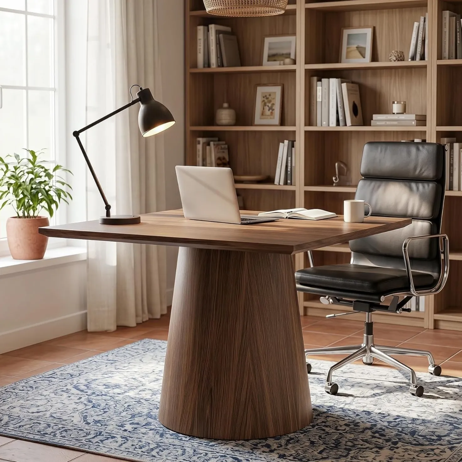 31.5" Square Conference Table, Wooden Meeting Room Table for 4 People