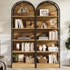 5 Tier Arched Bookcase, 70.8