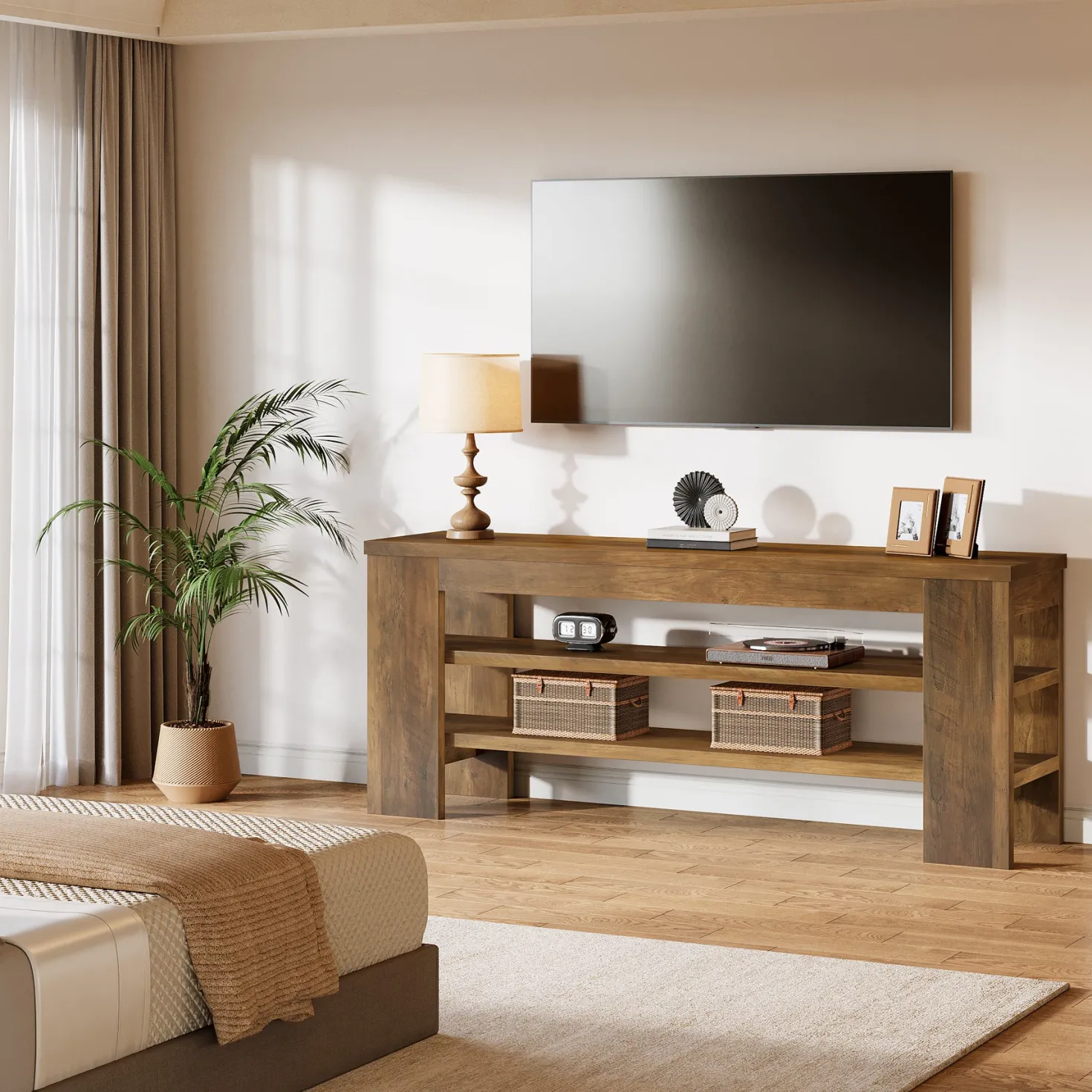 47.2" TV Stand, Entertainment Center with Open Storage for TVs up to 55"