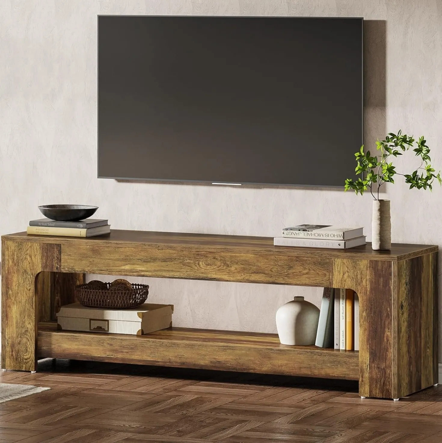 63" TV Stand, Entertainment Center Television Console for up to 75-Inch TVs