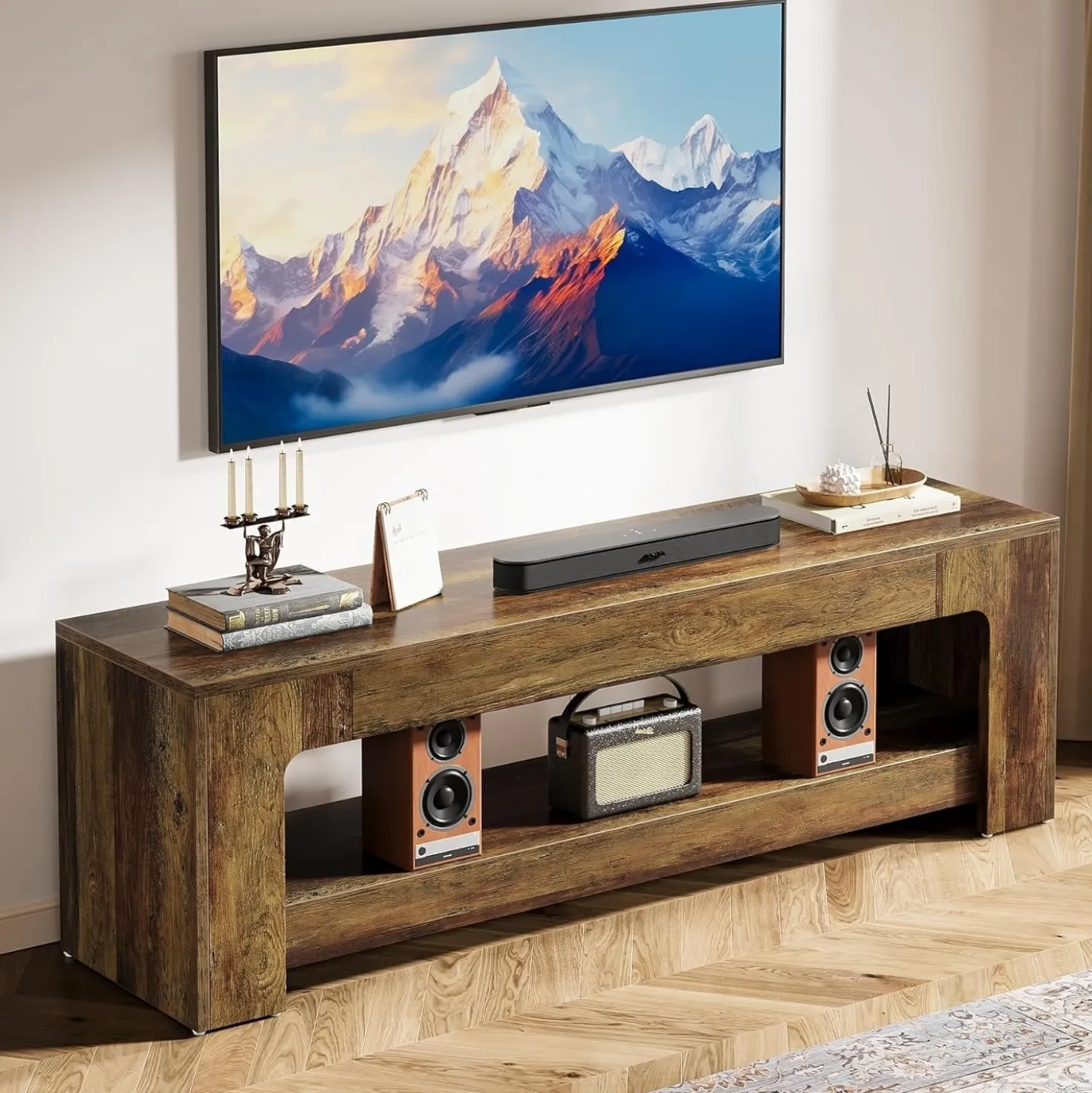 63" TV Stand, Entertainment Center Television Console for up to 75-Inch TVs
