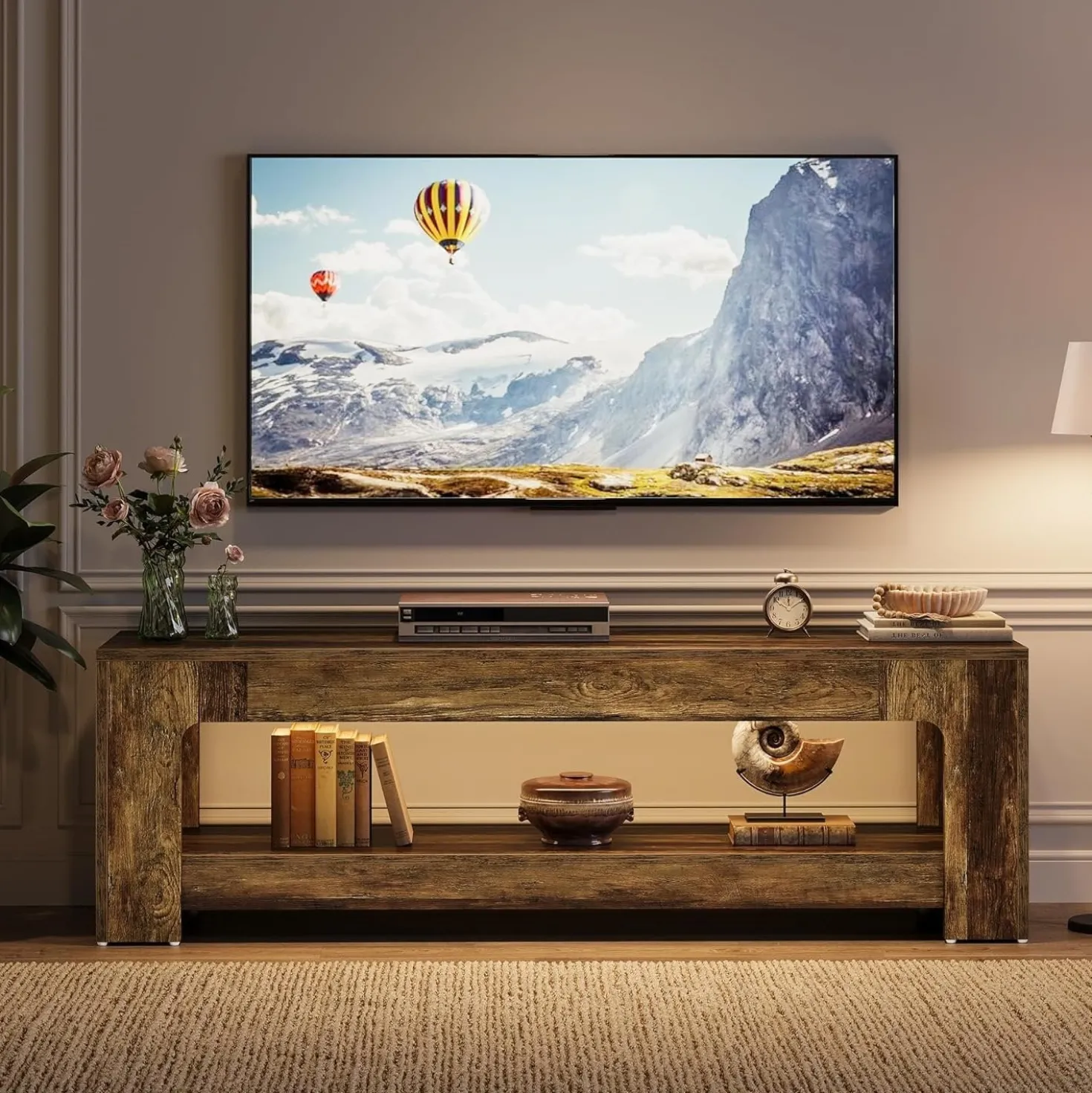 63" TV Stand, Entertainment Center Television Console for up to 75-Inch TVs