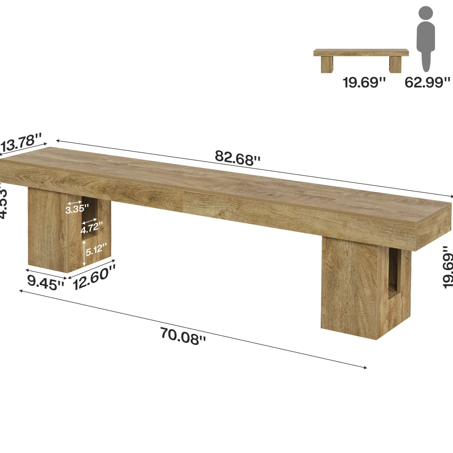 83" TV Stand for 65/75/85" TVs, Modern Rustic Entertainment Center for Living Room