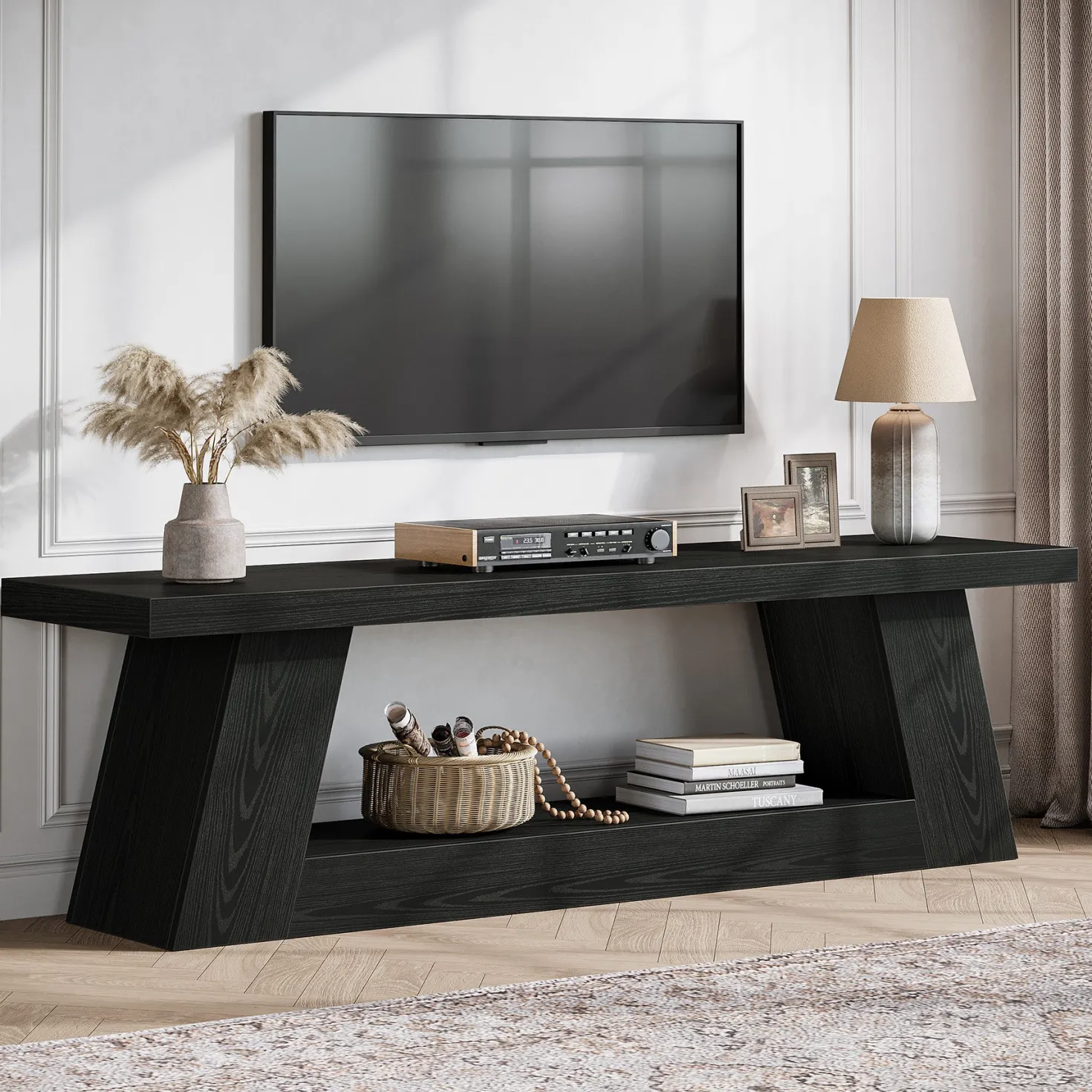 63" TV Stand for UP to 75" TVs, Media TV Console with Storage Shelves