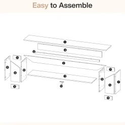 71" TV Stand, Large Entertainment Center with Shelf for TVs up to 80"