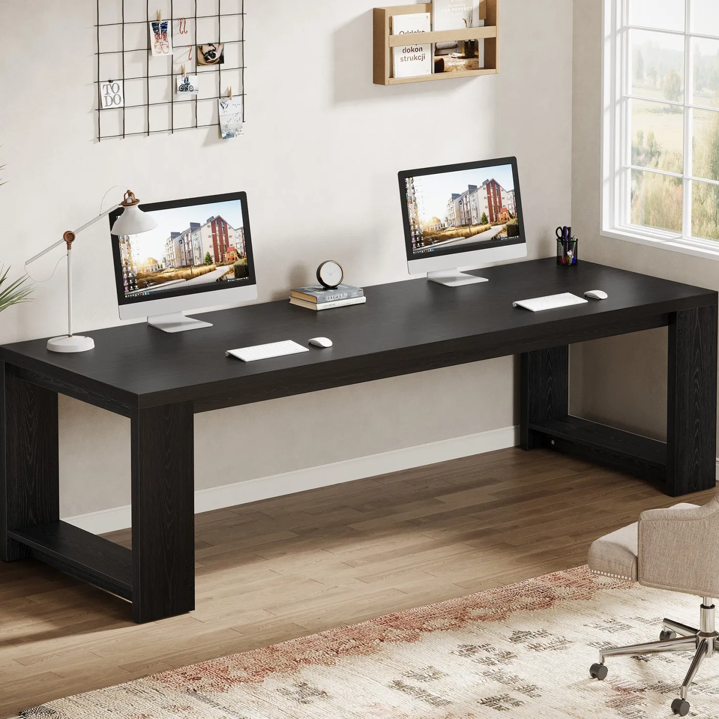 86" Two Person Desk, Long Computer Desk Conference Table for Home Office