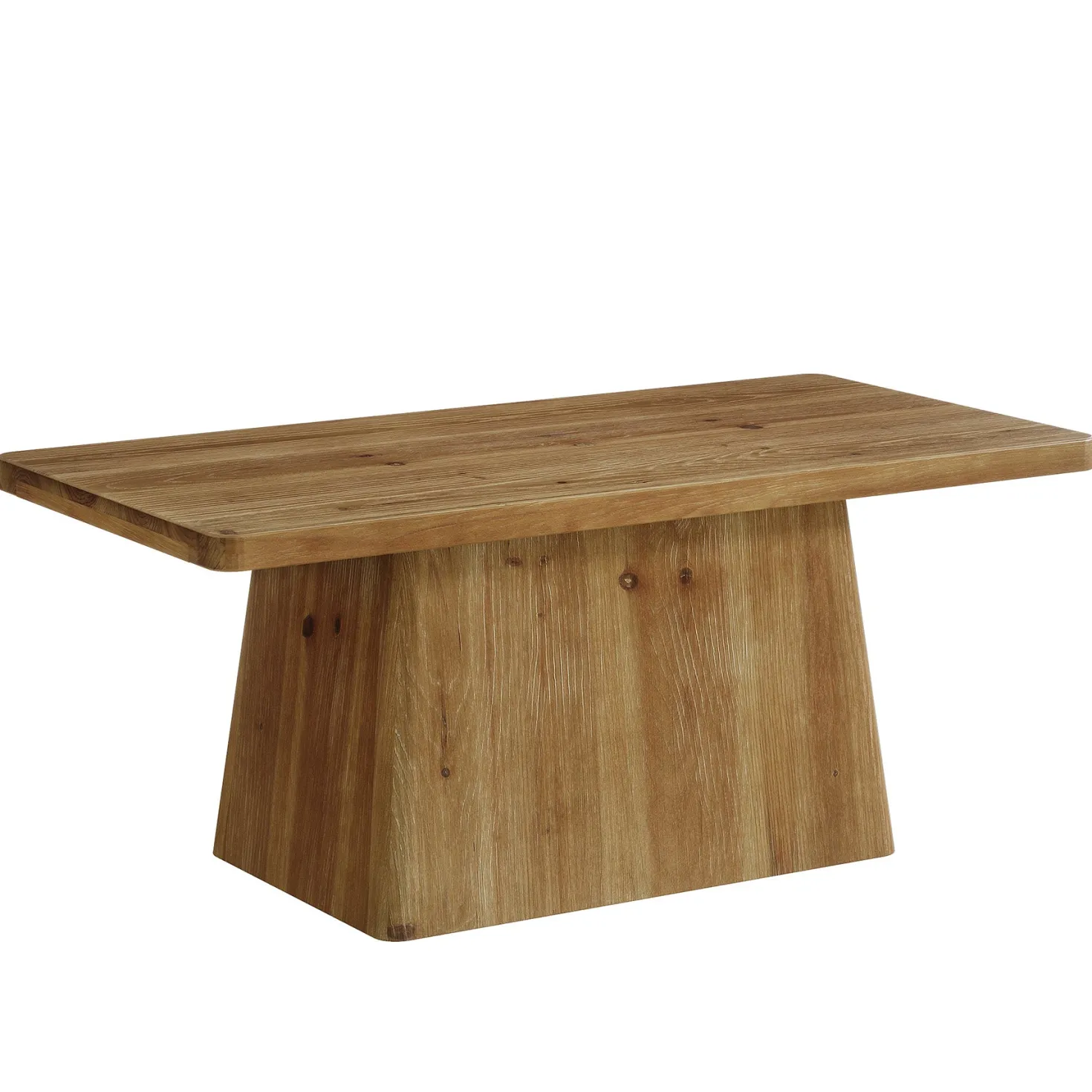 47" Wood Coffee Table, Farmhouse Center Table Tea Table with Sturdy Pedestal