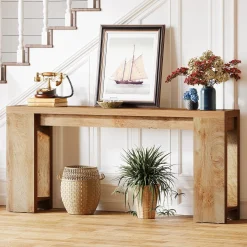 70.9" Wood Console Table, Farmhouse Sofa Table Entryway Table