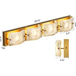 Cloud Glass Vanity Light, LED Modern Bathroom Wall Lighting Fixtures