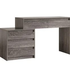 Computer Desk with 5 Drawers, Executive Home Office Desk with File Cabinet