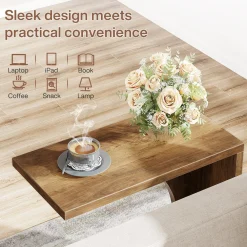 C-Shaped End Table, Sofa Side Table Couch Table for Small Space