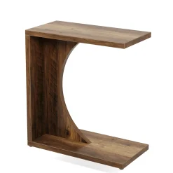 C-Shaped End Table, Sofa Side Table Couch Table for Small Space