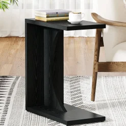 C-Shaped End Table, Sofa Side Table Couch Table for Small Space