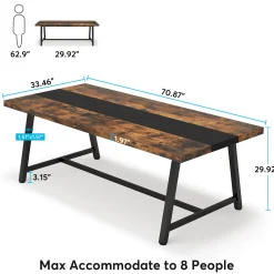 Dining Table for 8 People, 70.87