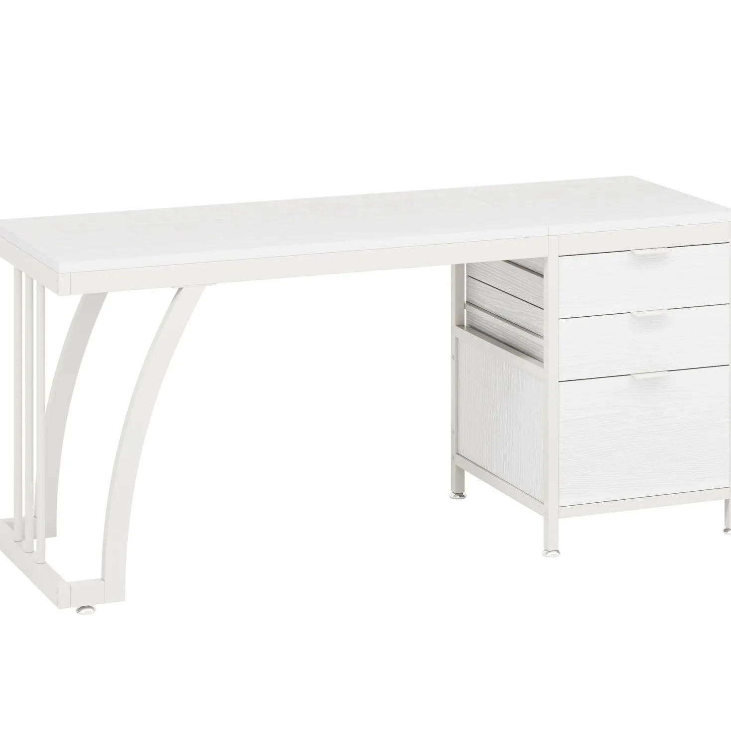 3-Drawer Makeup Vanity Desk, 59" Dressing Table with Reversible Drawers (Only Desk)