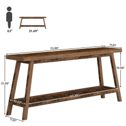 Farmhouse Console Table, 70.9