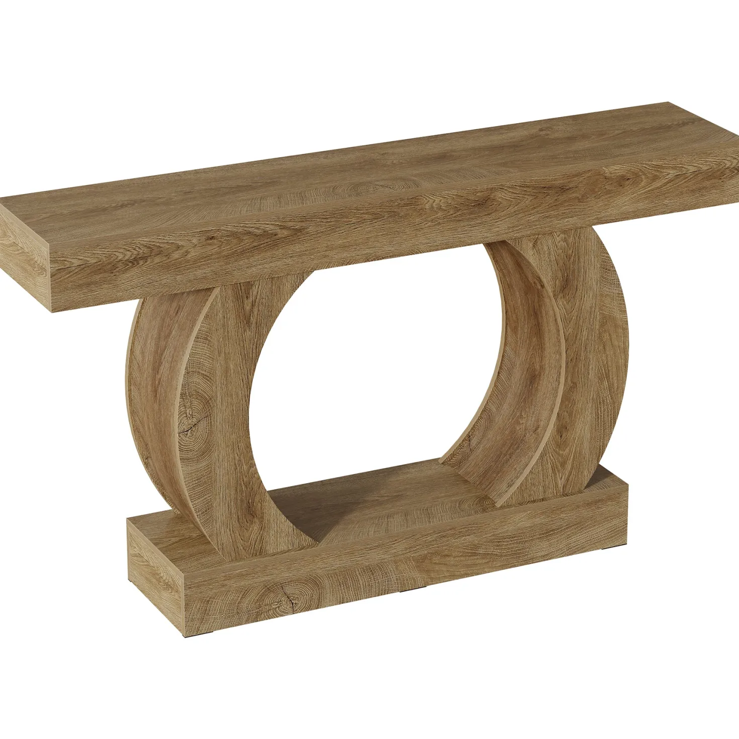 Farmhouse Console Table, 59" Entryway Table with Unique Circular Base for Hallway