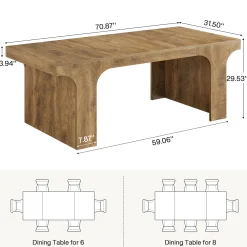 Farmhouse Dining Table, 70.87
