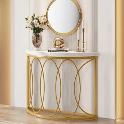 Faux Marble Console Table, 43