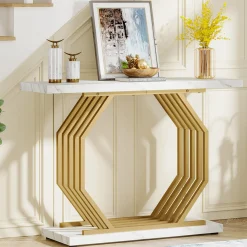 Faux Marble Console Table, 40