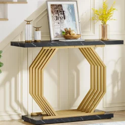 Faux Marble Console Table, 40