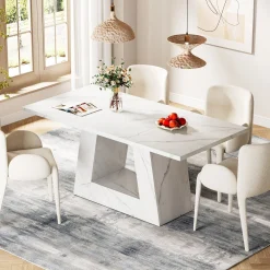 Faux Marble Dining Table, 63